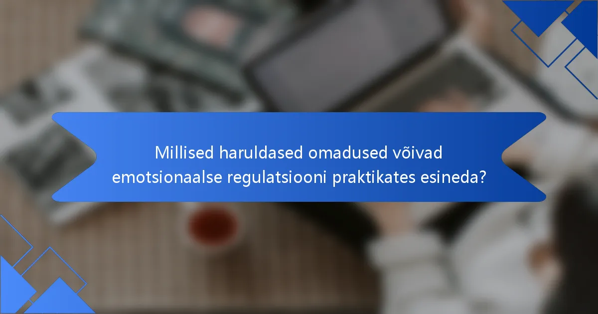 Millised haruldased omadused võivad emotsionaalse regulatsiooni praktikates esineda?