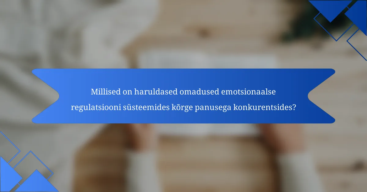 Millised on haruldased omadused emotsionaalse regulatsiooni süsteemides kõrge panusega konkurentsides?