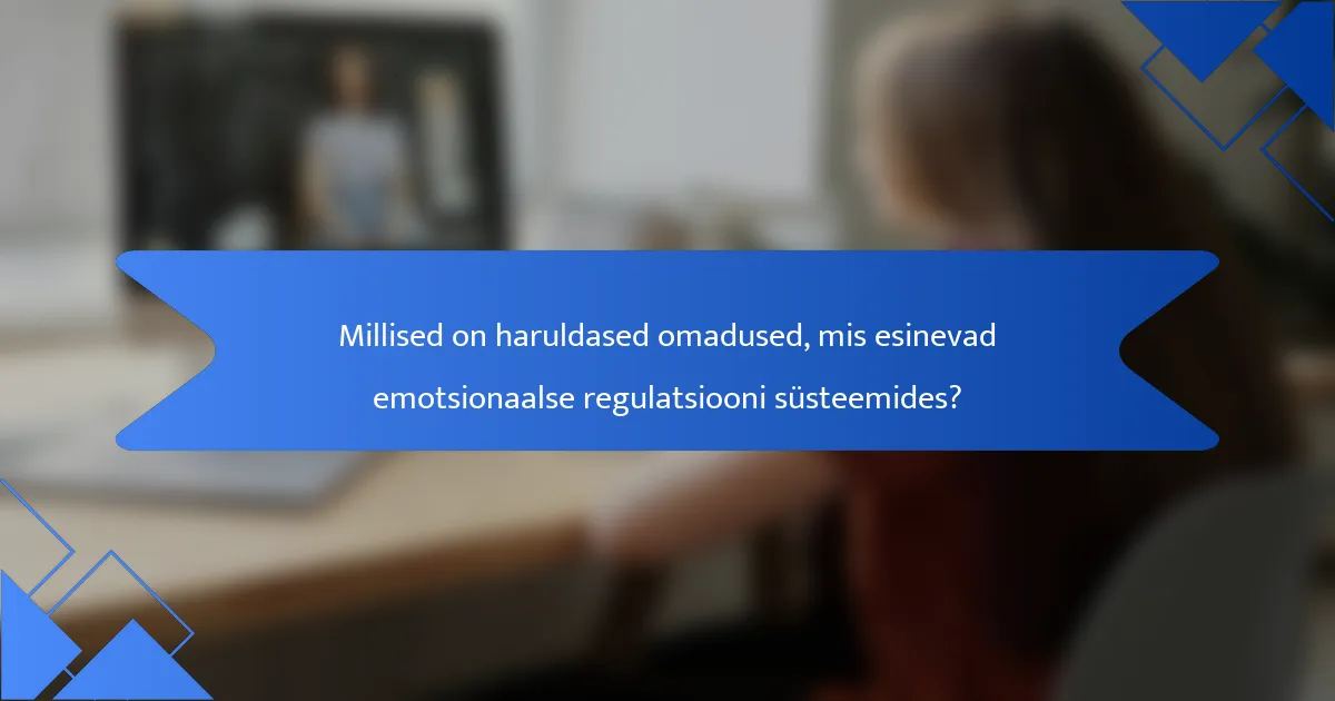 Millised on haruldased omadused, mis esinevad emotsionaalse regulatsiooni süsteemides?